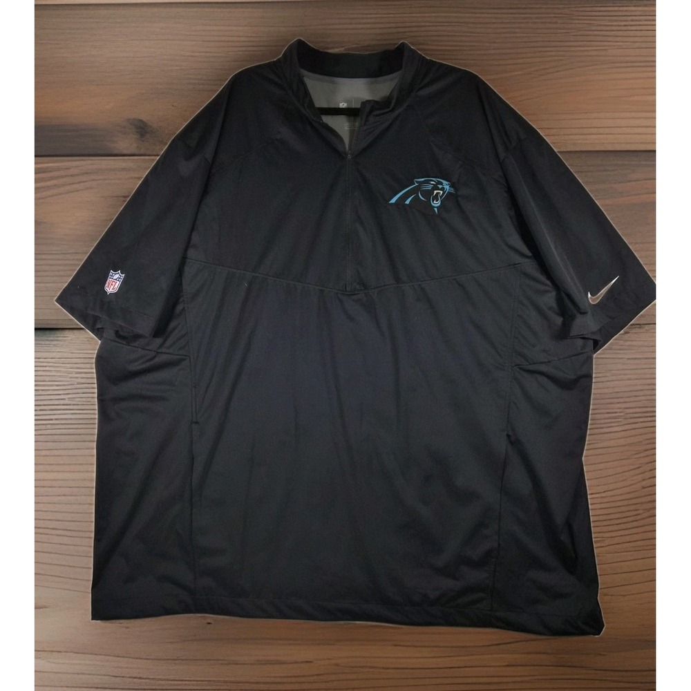 Nike Carolina Panthers NFL On Field 4XL Black Short Sleeve Quarter Zip Pullover